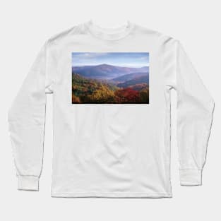 Autumn Deciduous Forest From The Blue Ridge Parkway North Carolina Long Sleeve T-Shirt